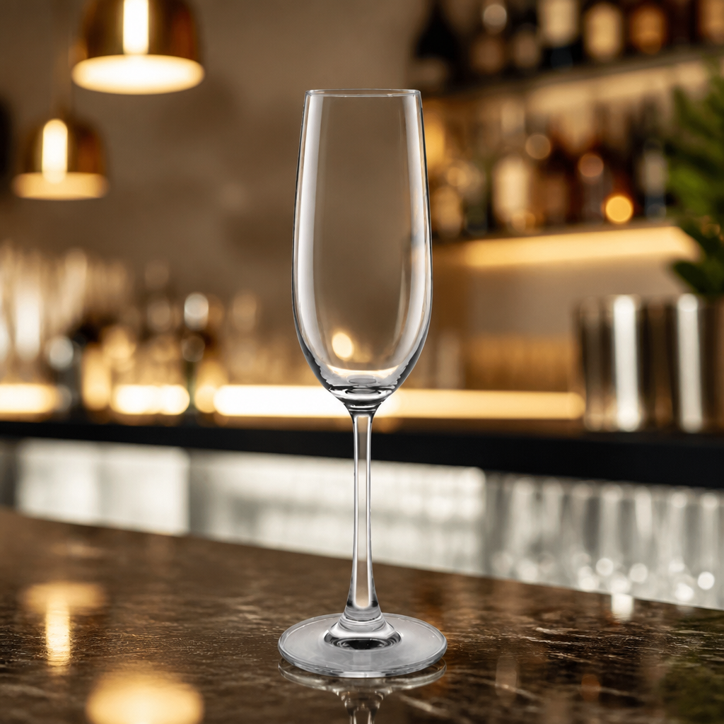 215ml Commercial Crystal Champagne Glasses - 6 Pack