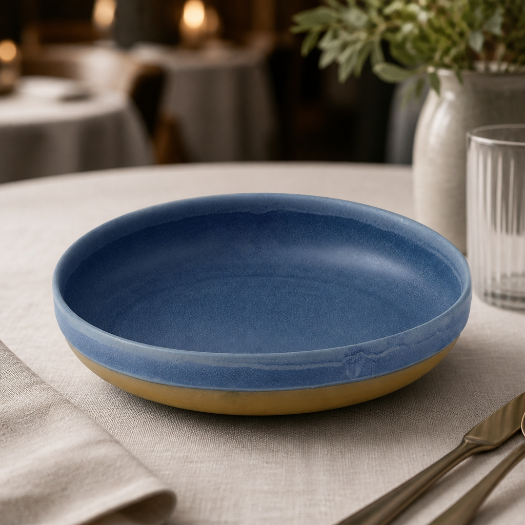 Set of 6 durable ceramic commercial walled bowls 852ml