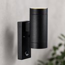 Double Sensor Outdoor Wall Light for Bulbs Black