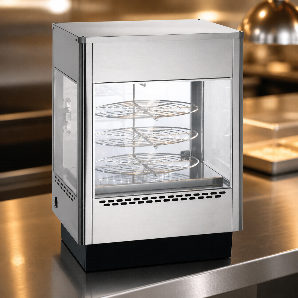 Commercial Pizza Warmer Display Unit for Three Pizzas