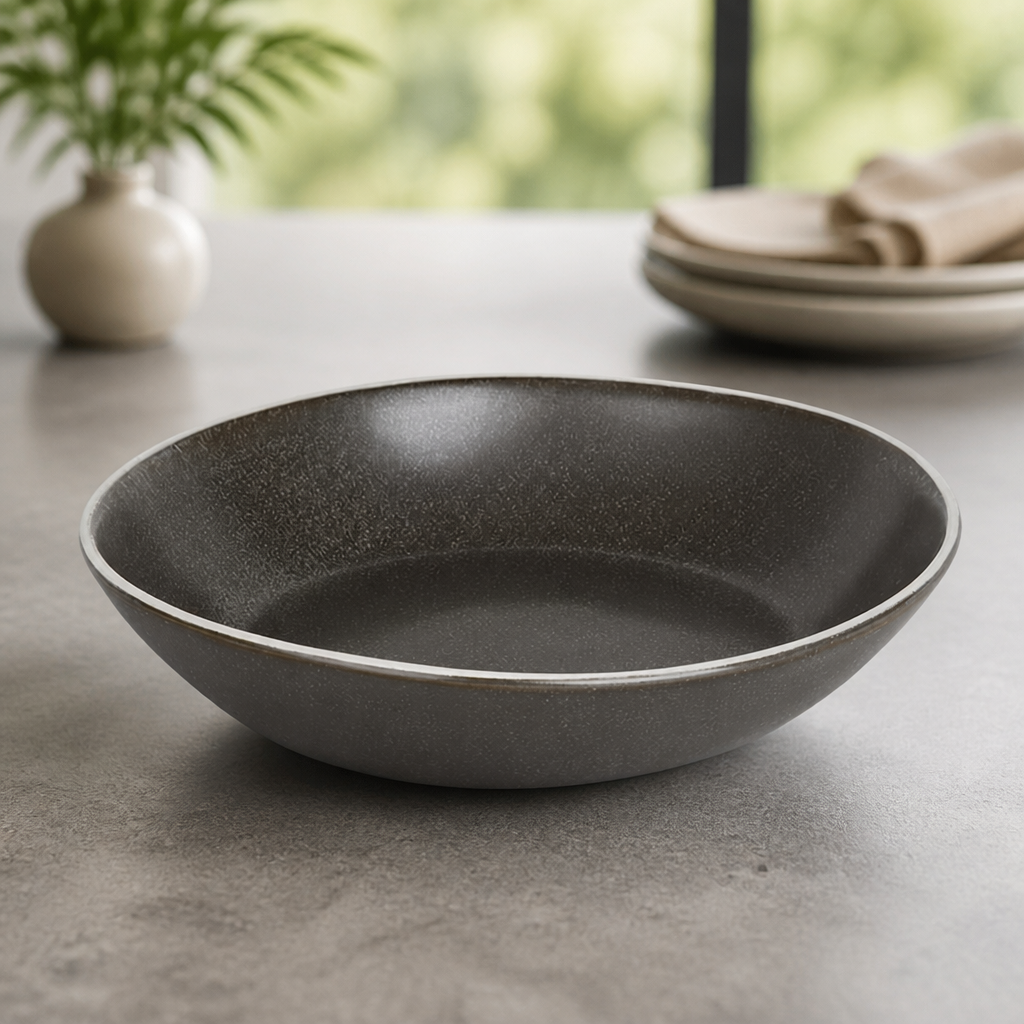 Charcoal Chia Coupe Bowls 220mm - 4 Pack Porcelain Catering