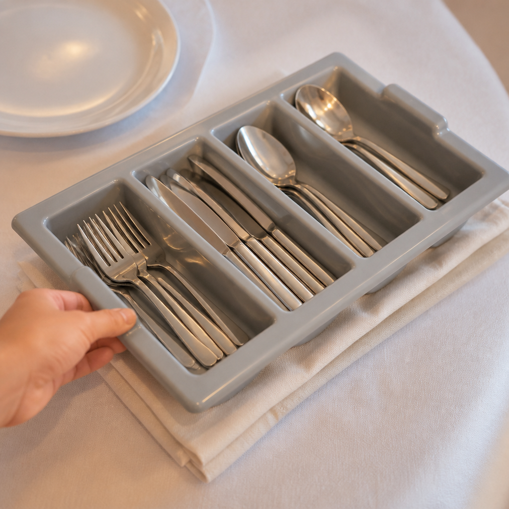 Commercial Cutlery Tray Grey 330x533mm for efficient storage