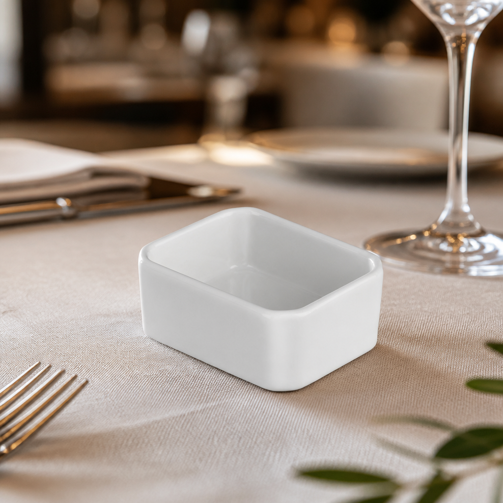Commercial porcelain sachet holders 90x72mm - 6 pack