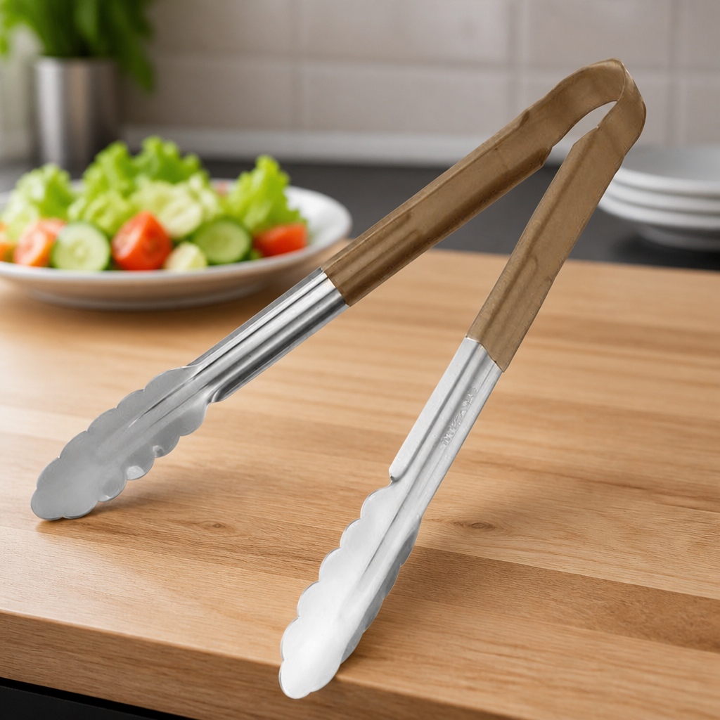 300mm Commercial Colour Coded Serving Tongs with Vinyl Handles