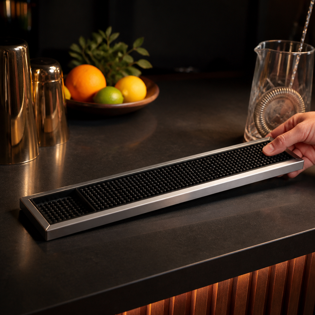 Commercial Bar Mat with Stainless Steel Frame 600 x 100mm