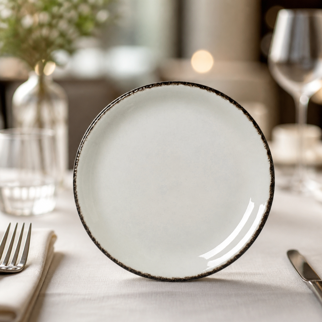 Commercial Charcoal Dapple Coupe Plates 152mm - 36 Pack