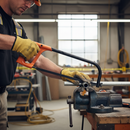 Premium Contractors Hacksaw 12" with Hi-Vis Handle and Wing-Nut Blade Tensioner for Precision Cutting