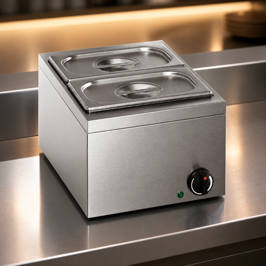 Compact 2 Pan Commercial Bain Marie with Manual Thermostat