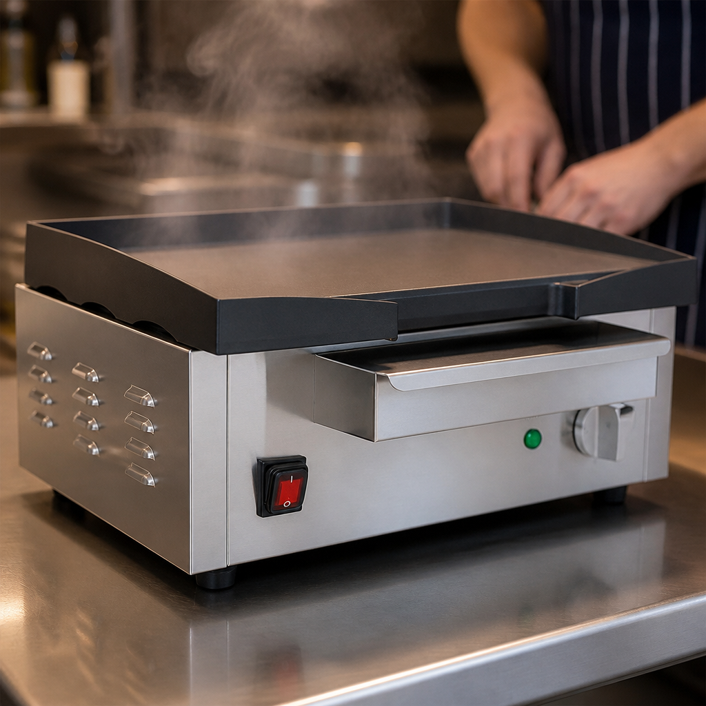 Commercial Countertop Griddle 2.8kW Smooth Plate 372x367mm