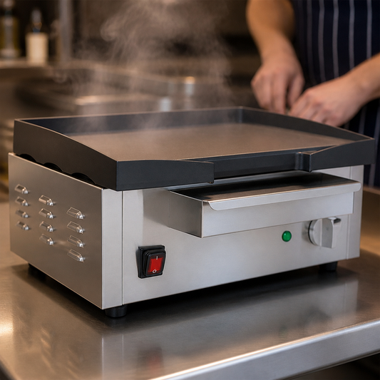 Commercial Countertop Griddle 2.8kW Smooth Plate 372x367mm