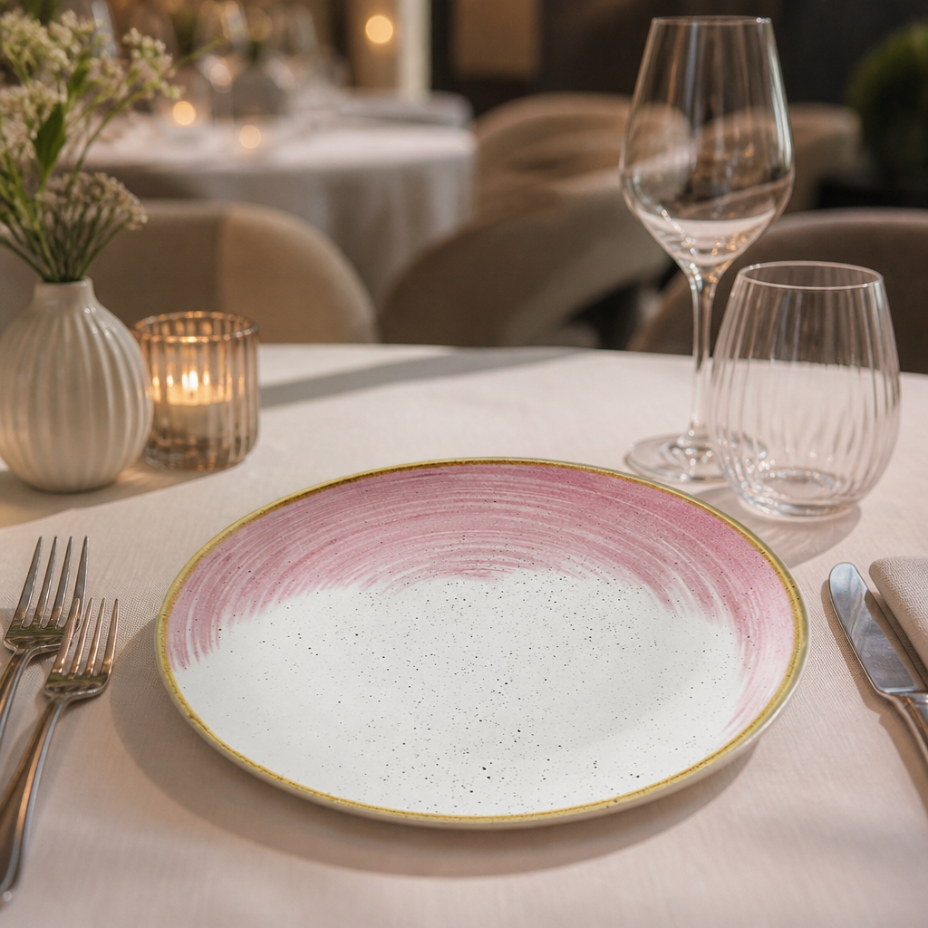 Commercial Coupe Plates in Petal Pink, 260mm, 12 pack