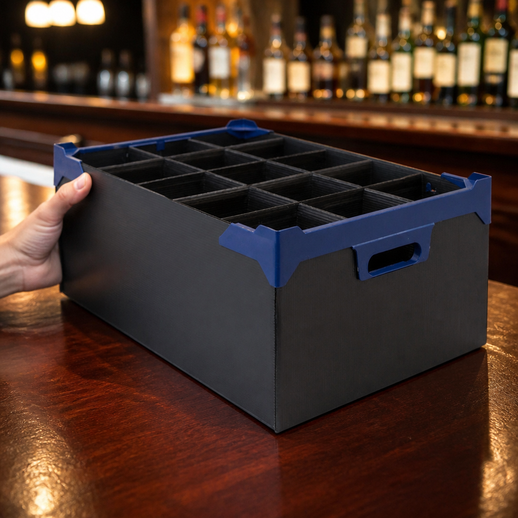 Commercial Pint Glass Carry Box 500x345x200mm 5 Pack