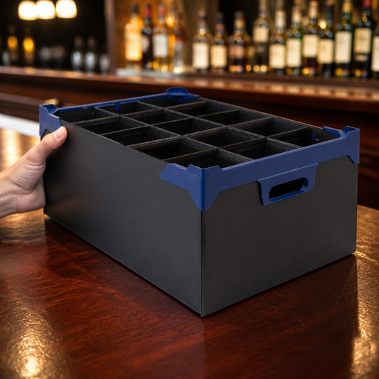 Commercial Pint Glass Carry Box 500x345x200mm 5 Pack
