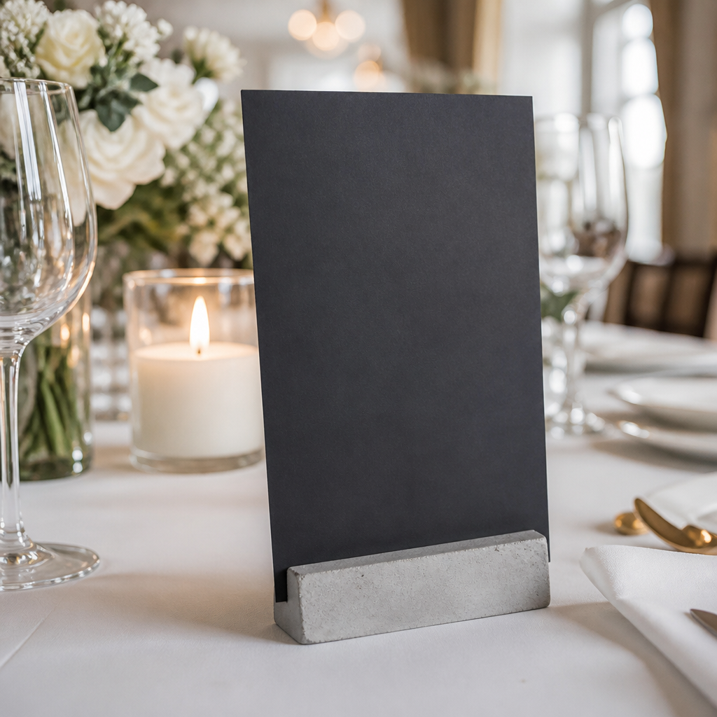 Concrete Effect Menu Holder Display Stand 2 Pack 60x35mm