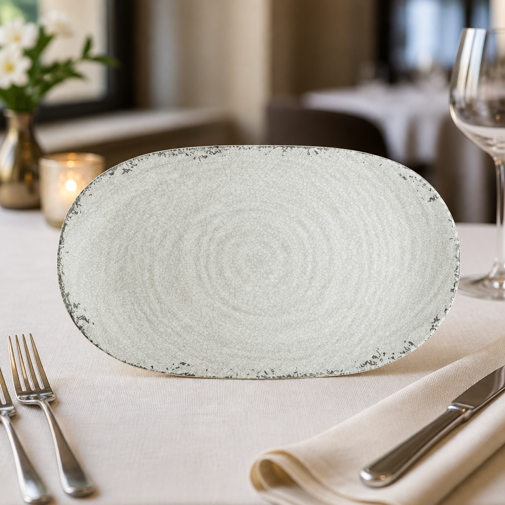 Commercial Melamine Platter 353x203mm Blue 12 Pack