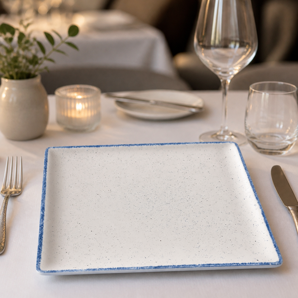 303mm Commercial Square Plates Indigo Blue - 4 Pack