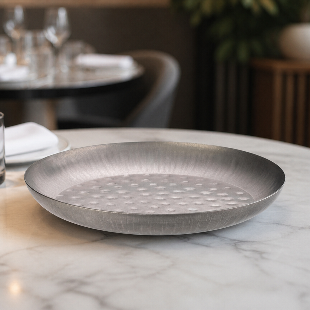Commercial Seafood Serving Bowl 350mm Vintage Steel Finish