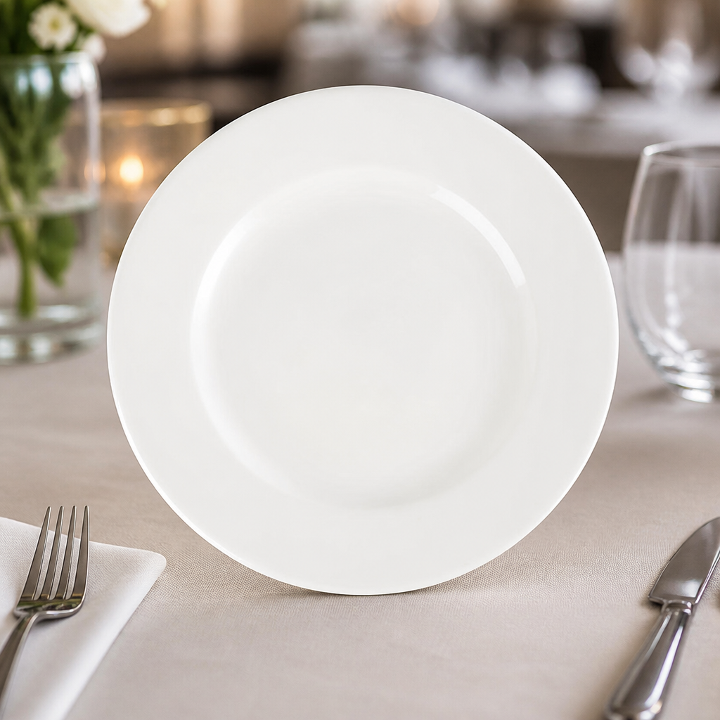 Commercial Plain Whiteware Plates 230mm - 24 Pack