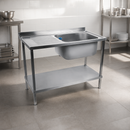 Commercial Stainless Steel Sink with Left Hand Drainer 1200mm