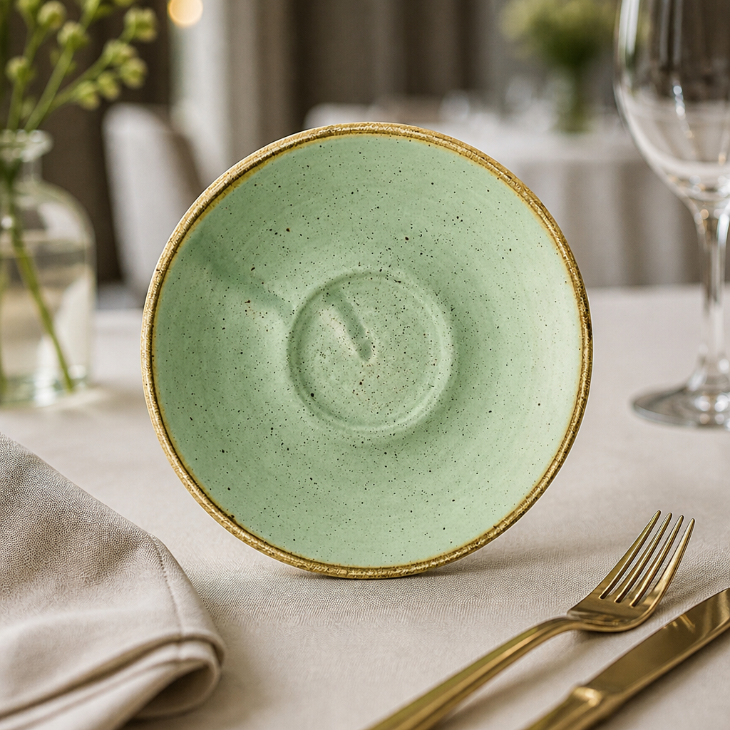 Commercial Green Espresso Saucers 155mm 12 Pack