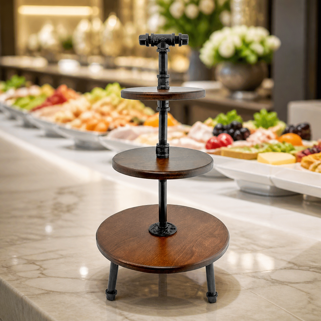 3-Tier Commercial Display Stand 355mm Diameter