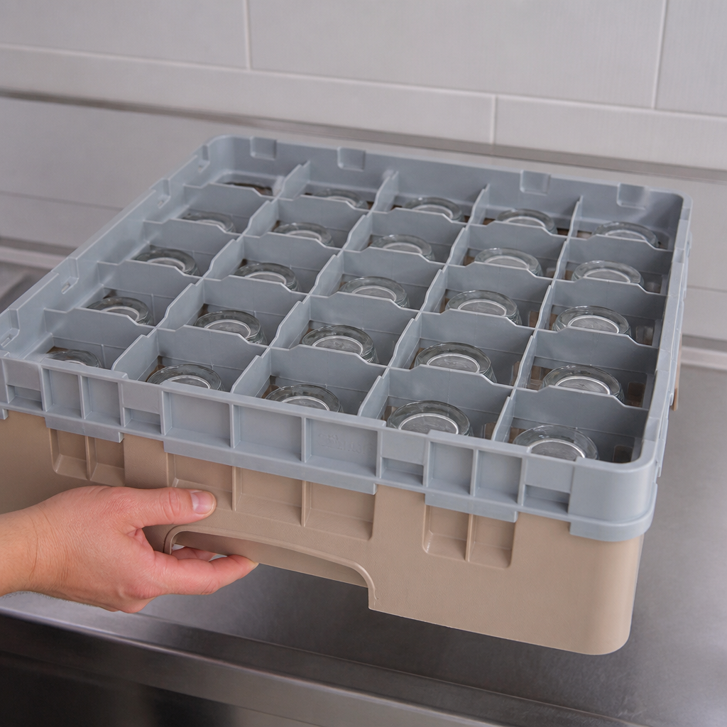 Commercial Glass Rack with 25 Compartments for glassware