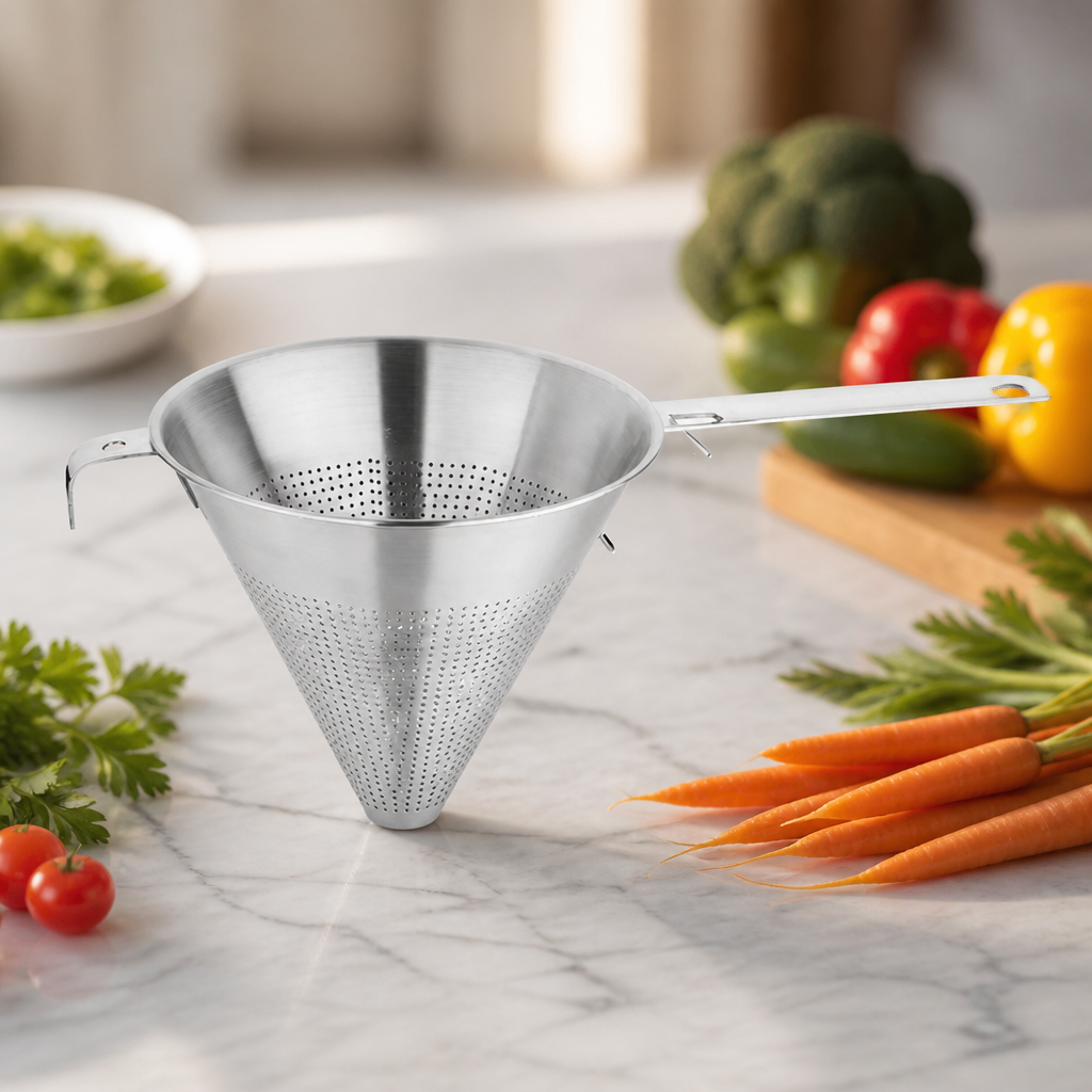 7" Commercial Conical Strainer for Soups and Sauces