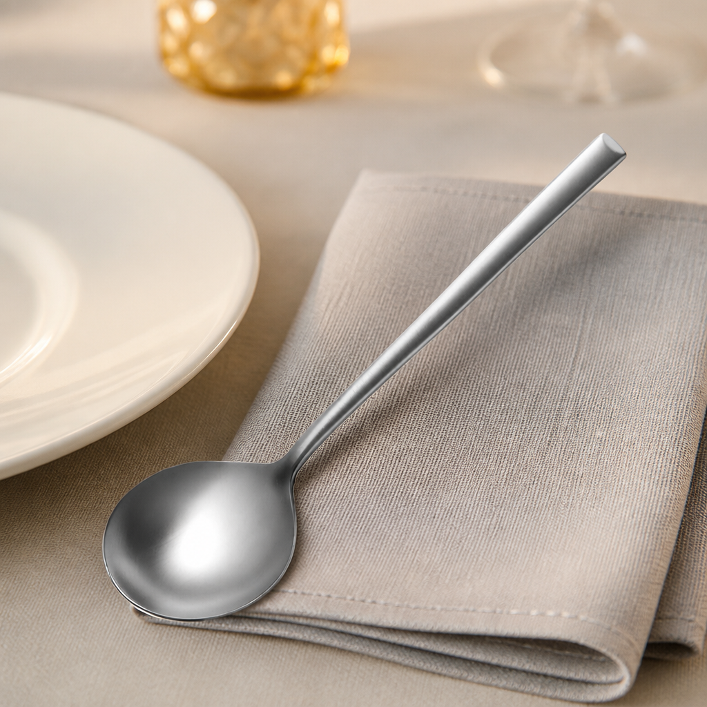 Commercial Velvet Round Soup Spoons 12 Pack Stainless Steel