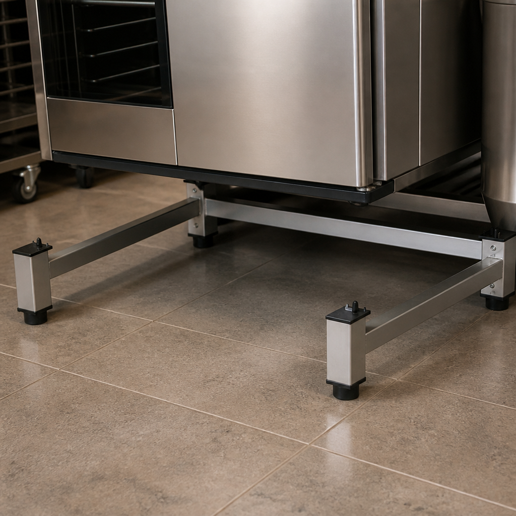 Commercial Floor Positioning Stand for Ovens in stainless steel
