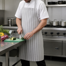 Commercial Butchers Stripe Bib Apron Light Grey 710x960mm