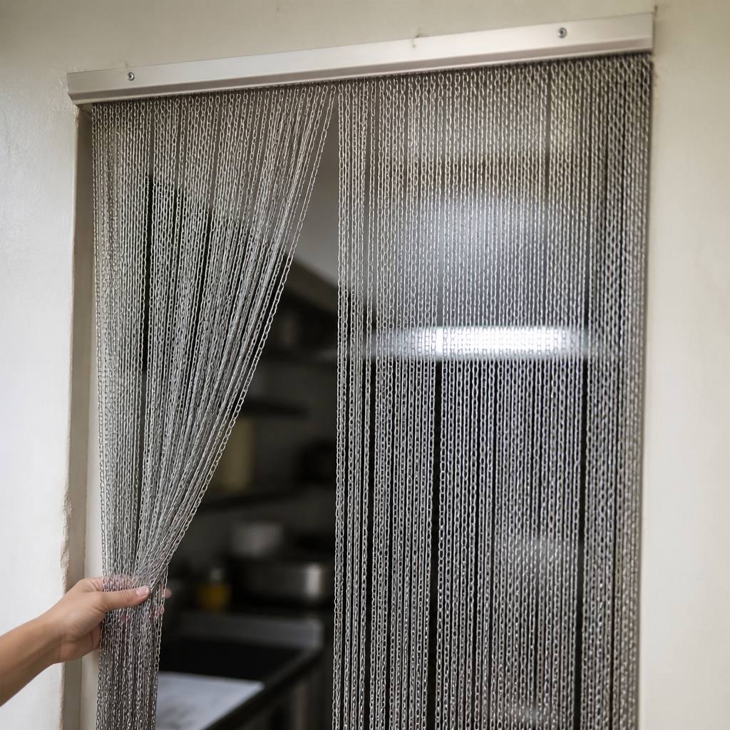 Commercial Metal Fly Screen Chain Door Curtain for kitchens