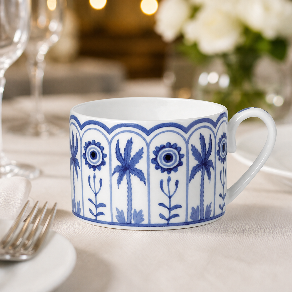 Set of 12 Commercial Tea Cups 200ml Exotic Garden Design