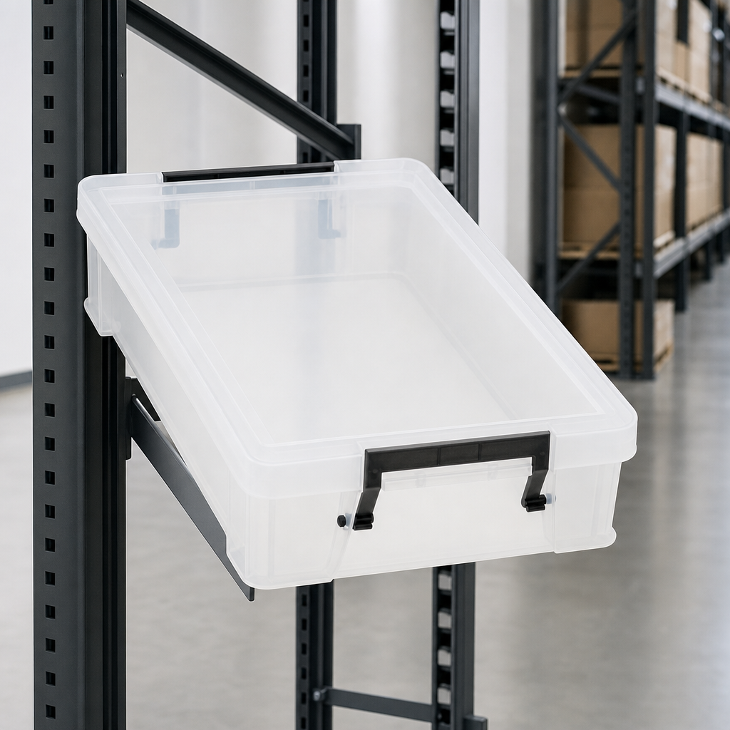 5.5 Litre Clear Plastic Storage Box with Grey Handles