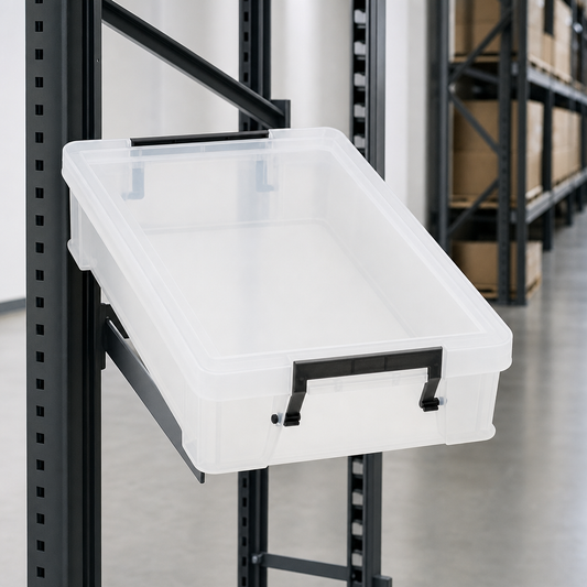 5.5 Litre Clear Plastic Storage Box with Grey Handles
