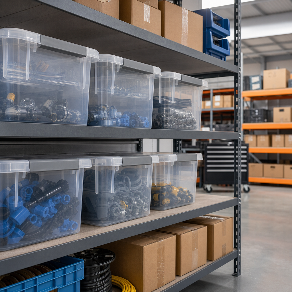 5.5 Litre Clear Plastic Storage Box with Grey Handles