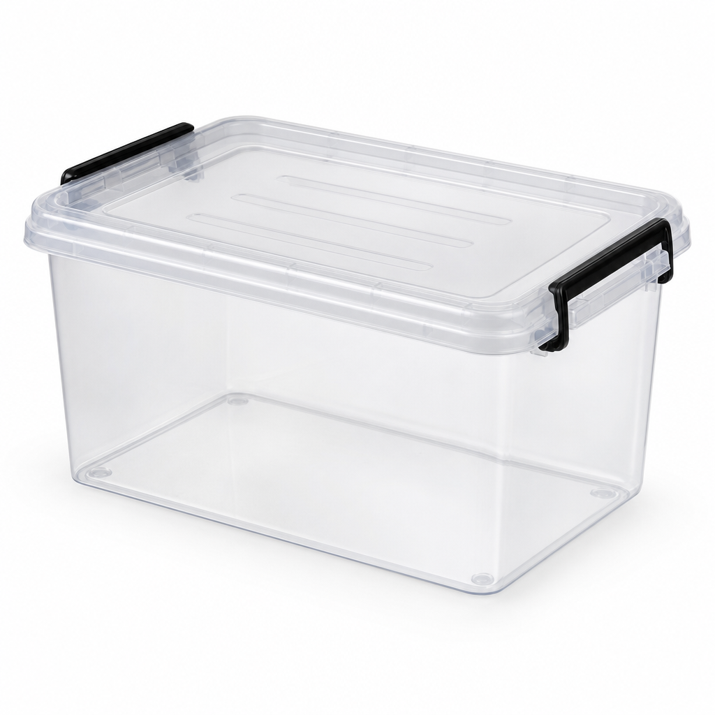 5.8L Clear Plastic Storage Box with Clip Lock Lid