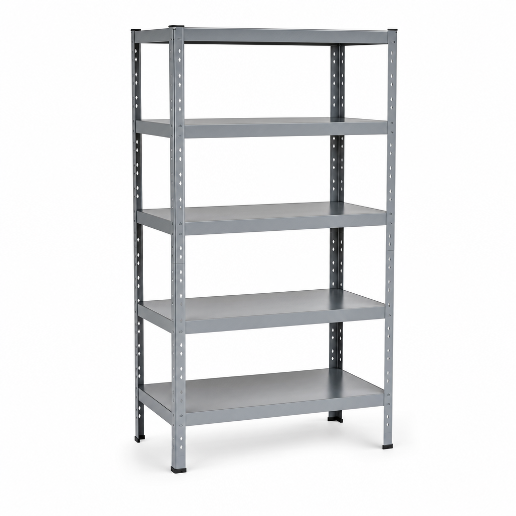 5 Bay Budget Steel Shelving with Solid Shelves 1720h x 900w