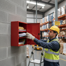 Premium Metal Fire Safety Documents Holder in Red for Secure Document Storage - High-Quality Professional Grade for Industrial and Commercial Appli...