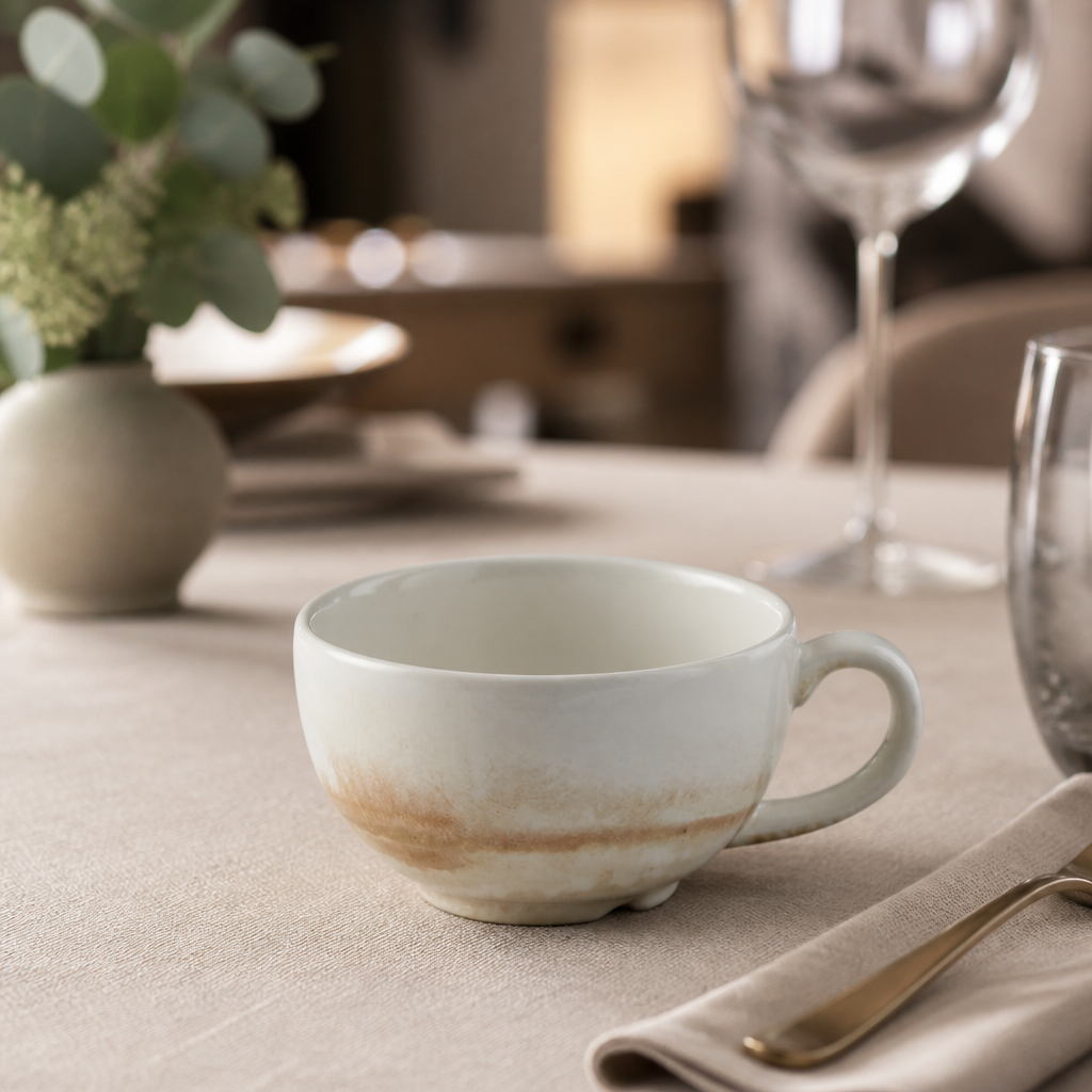 Set of 12 rustic design 227ml commercial cappuccino cups
