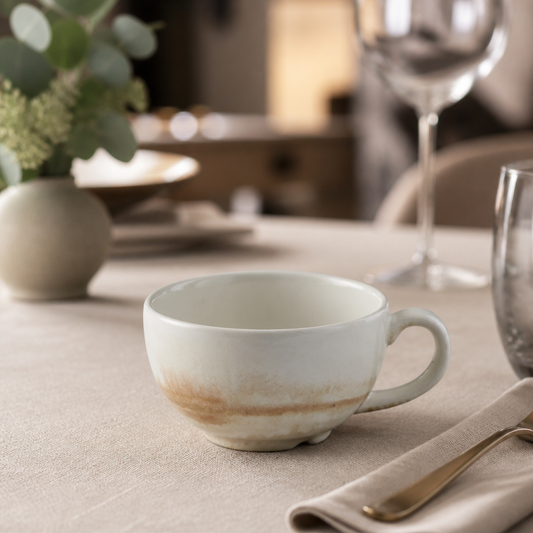 Set of 12 rustic design 227ml commercial cappuccino cups