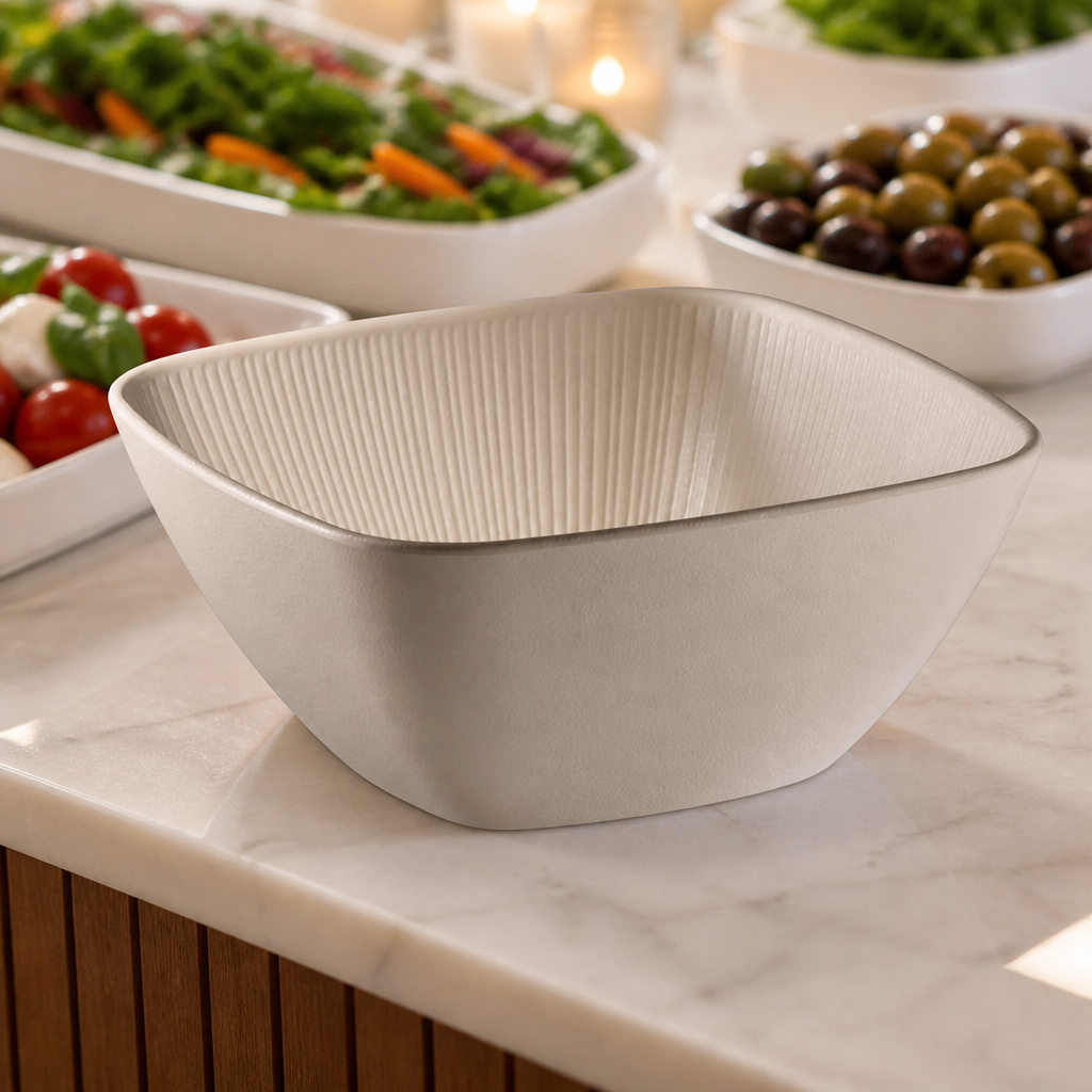 Commercial Square Bowl 250x250mm 3.5Ltr Melamine Dish