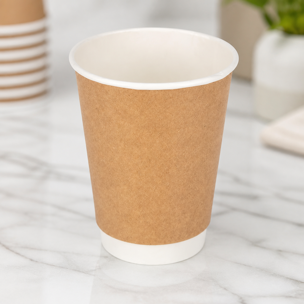 340ml Disposable Double Wall Coffee Cups 25 Pack Recyclable