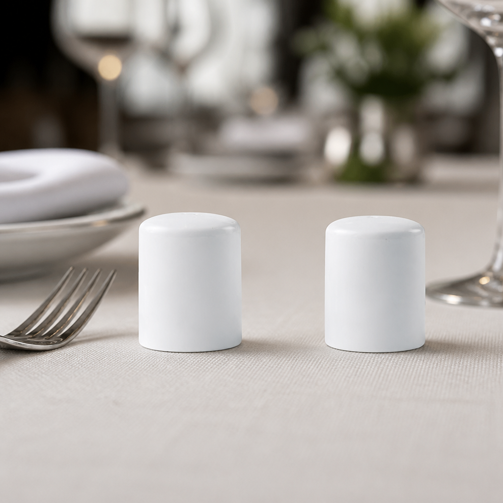 12 pack of durable alumina vitrified ceramic salt shakers