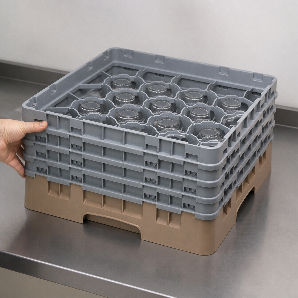 Commercial Glass Rack with 20 compartments for glasses up to 215mm