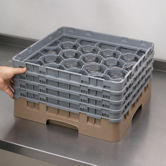 Commercial Glass Rack 20 Compartments Max Height 215mm