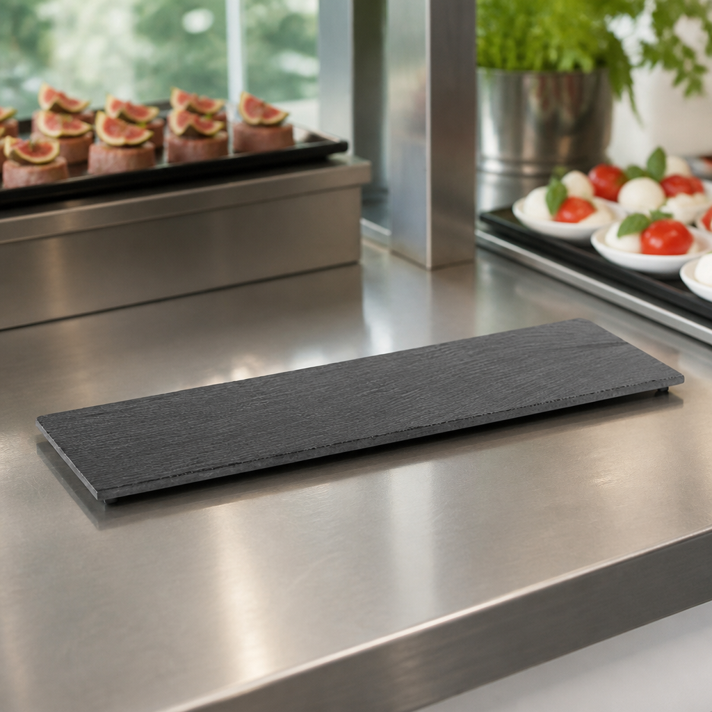 Commercial Slate Tray GN 2/4 Black 530x162mm for Catering