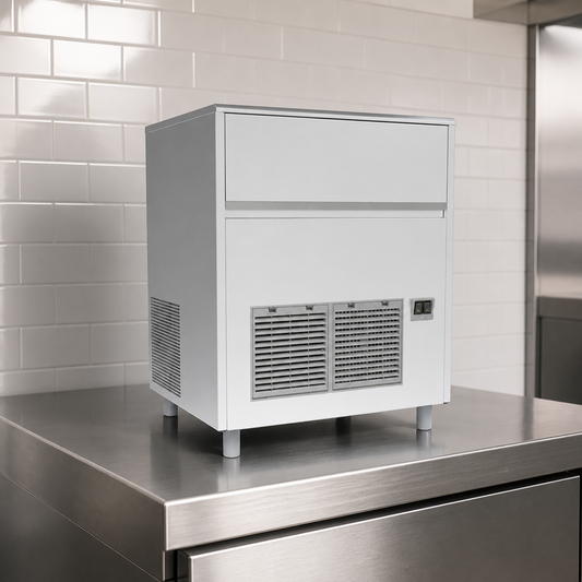 Commercial Gourmet Cube Ice Maker 85kg Output Stainless Steel