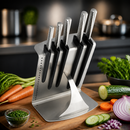 6-Piece Commercial Knife Set with Block for Professional Kitchens