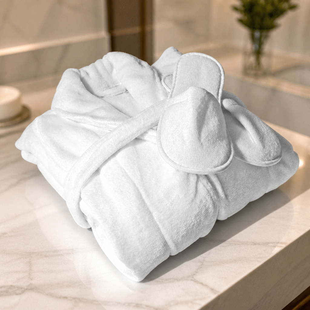 Commercial Cotton Bathrobe and Slipper Set Small-Medium