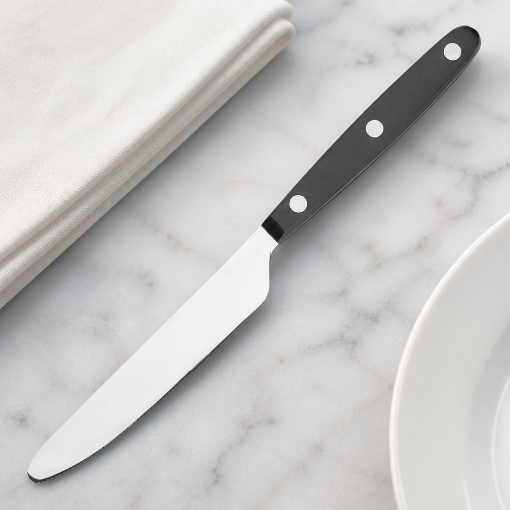 Commercial Taverna Table Knives Set of 12 Black Handles